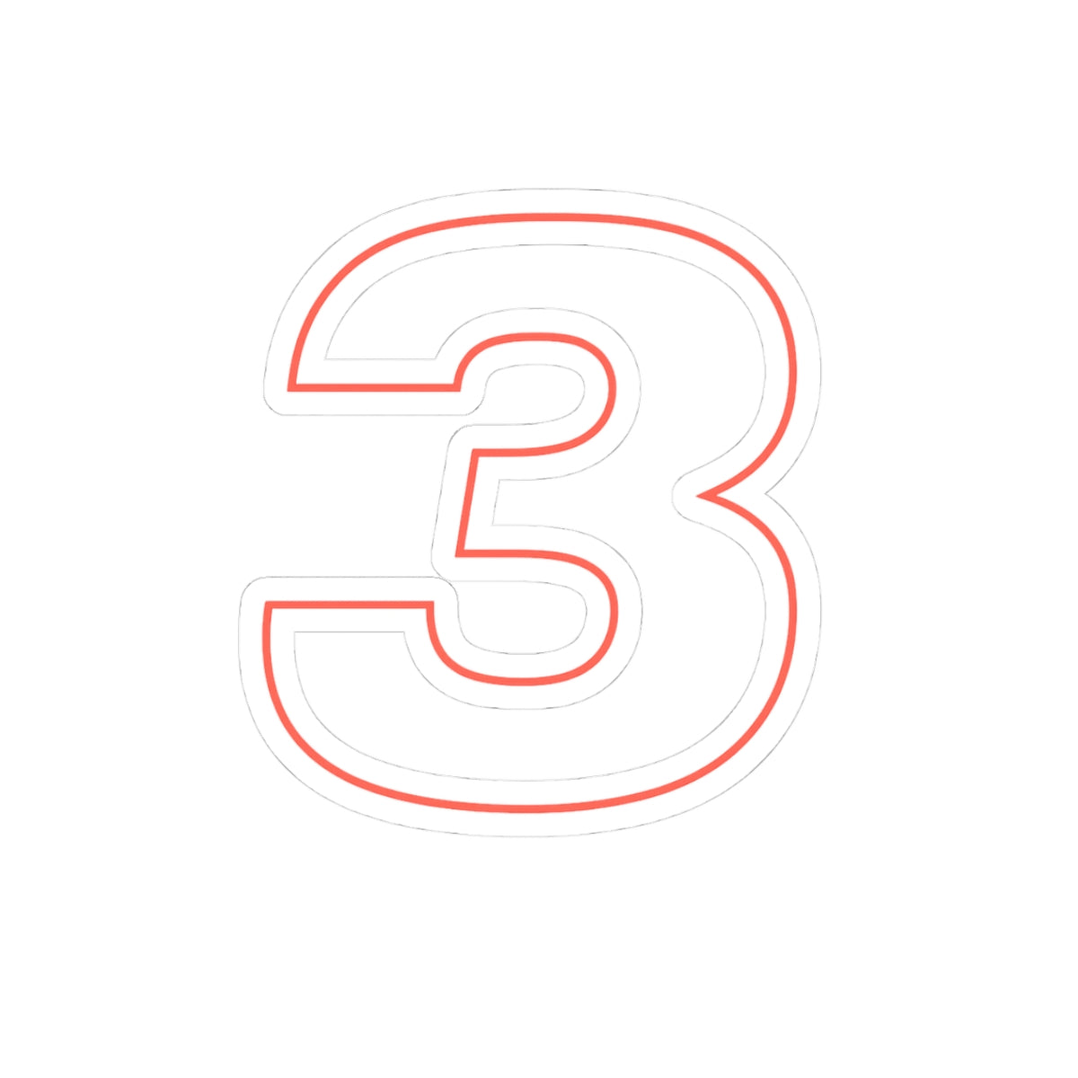 Number 3 Sticker